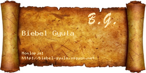 Biebel Gyula névjegykártya