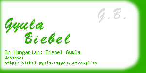 gyula biebel business card